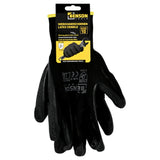 Werkhandschoenen latex crinkle zwart maat 10