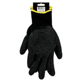 Werkhandschoenen latex crinkle zwart maat 10