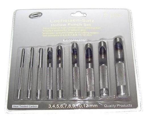 Hollow punch set 9 pcs