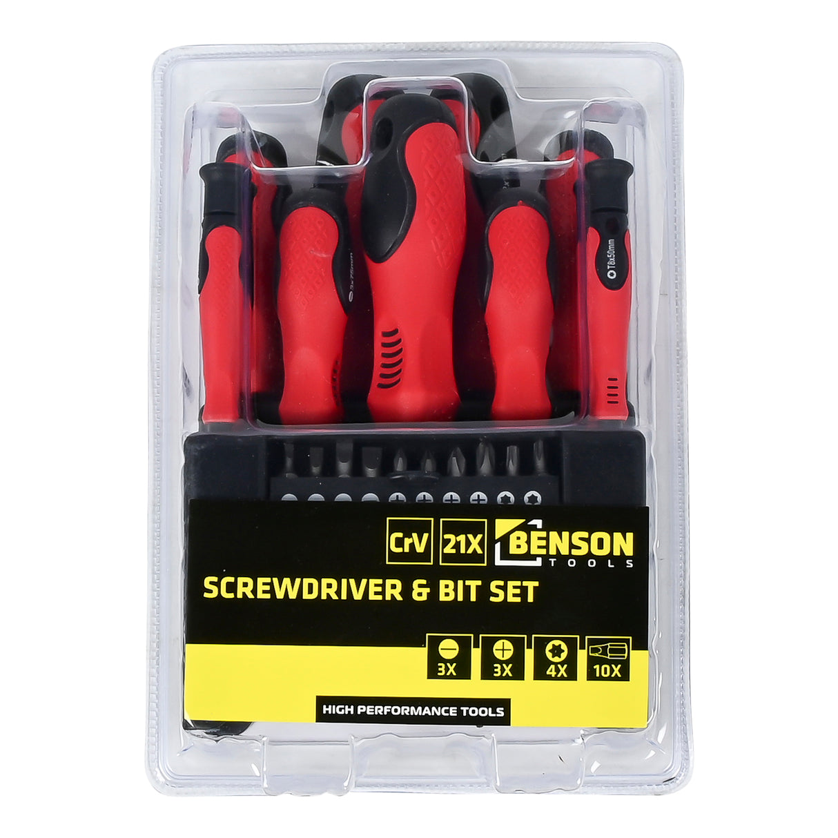 Schroevendraaier en bit set in rek 21 dlg