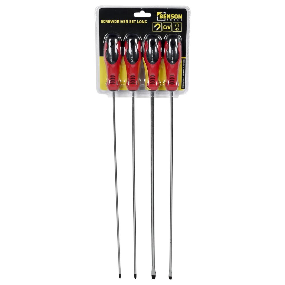 Screwdriver set 4 pieces long