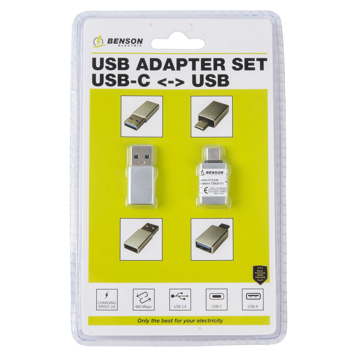 Adapterset USB-A en USB-C