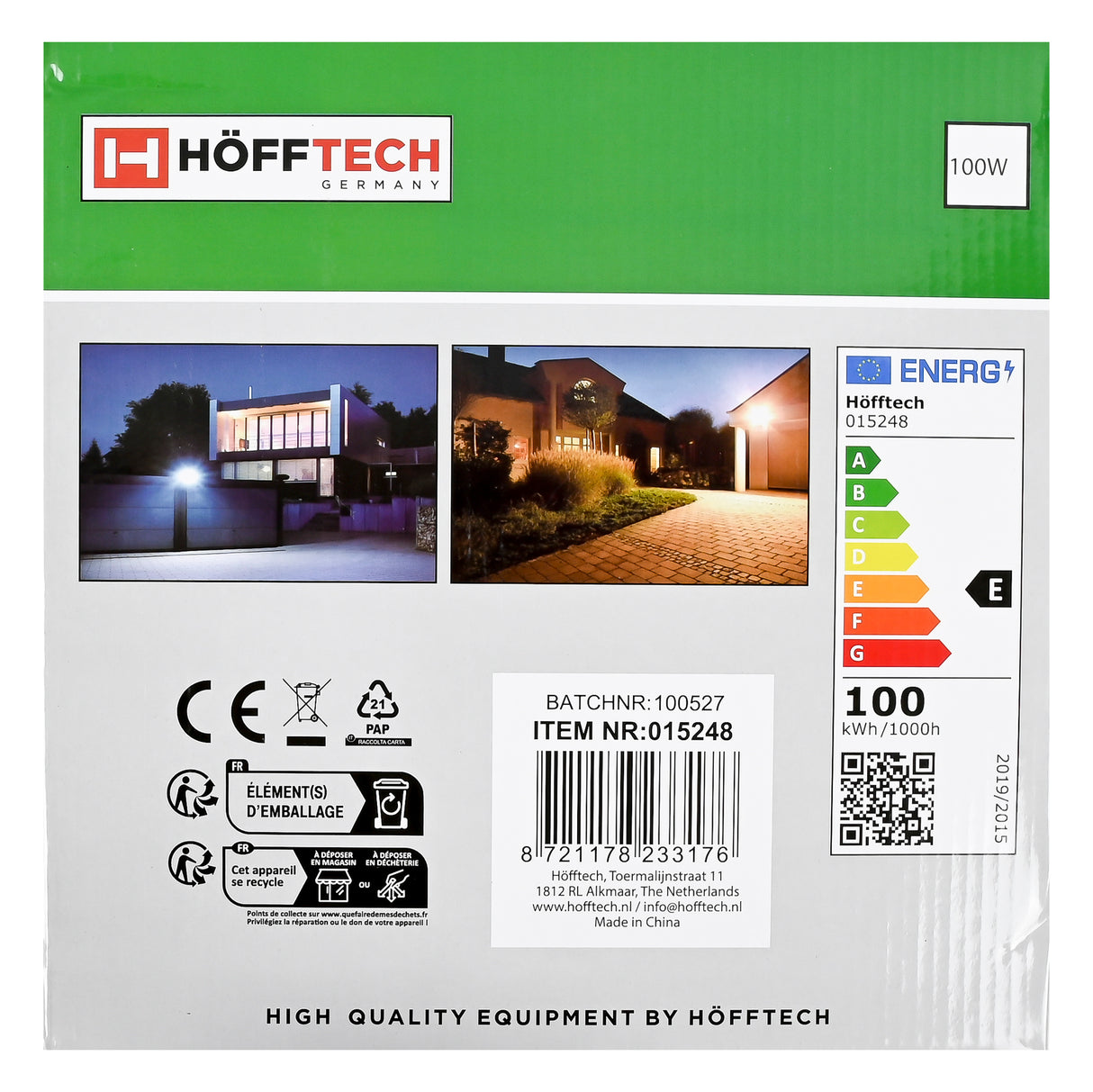 LED spotlight flat 100W SMD + sensor