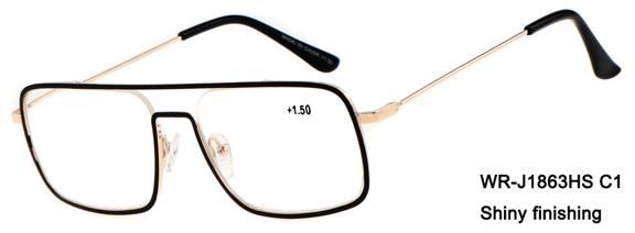 Lesebrille Sevilla gold/schwarz Display