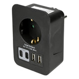 Stopcontact RA met 2 USB-A en 2 USB-C zwart oplader