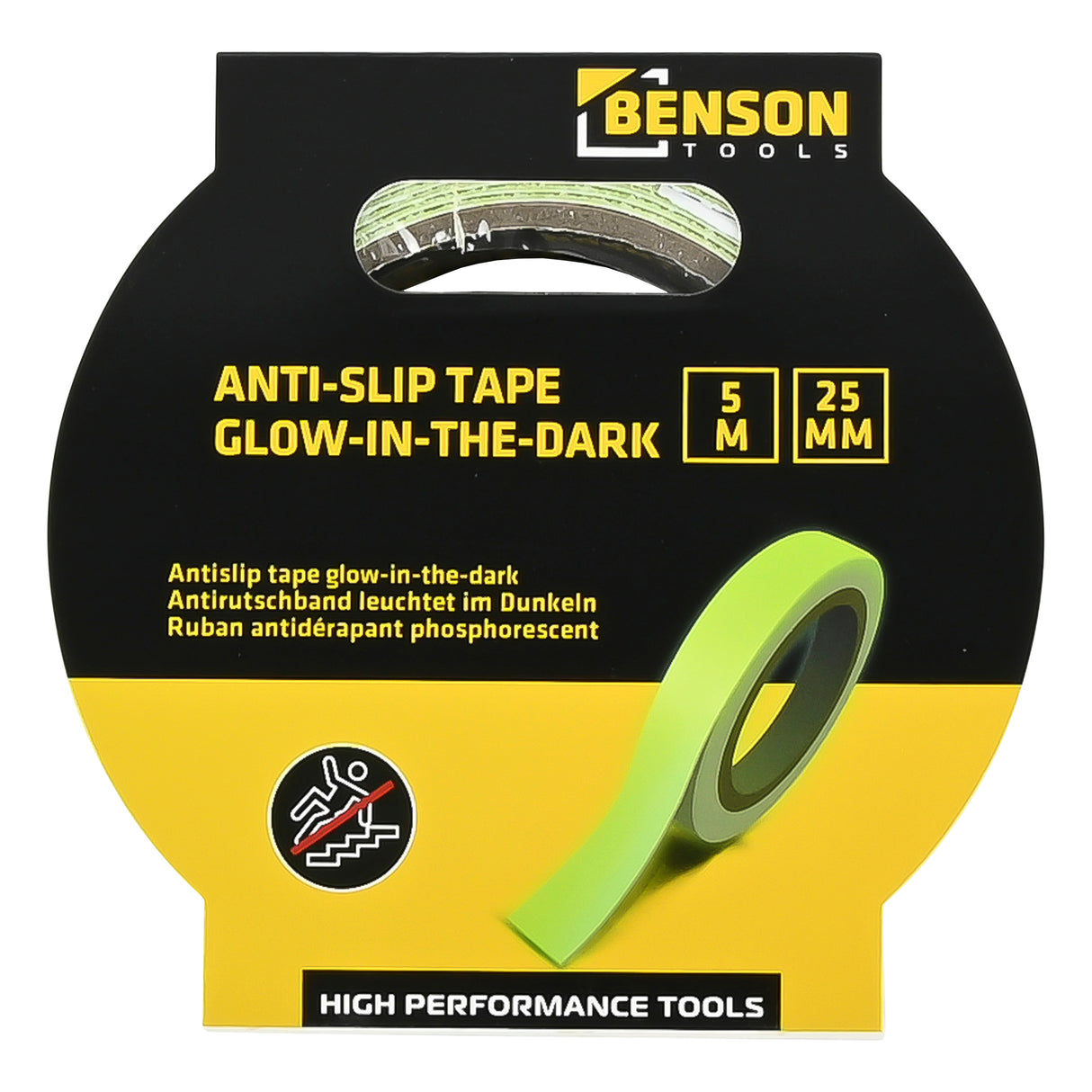 Anti-slip tape glow-in-the-dark 25 mm x 5 mtr