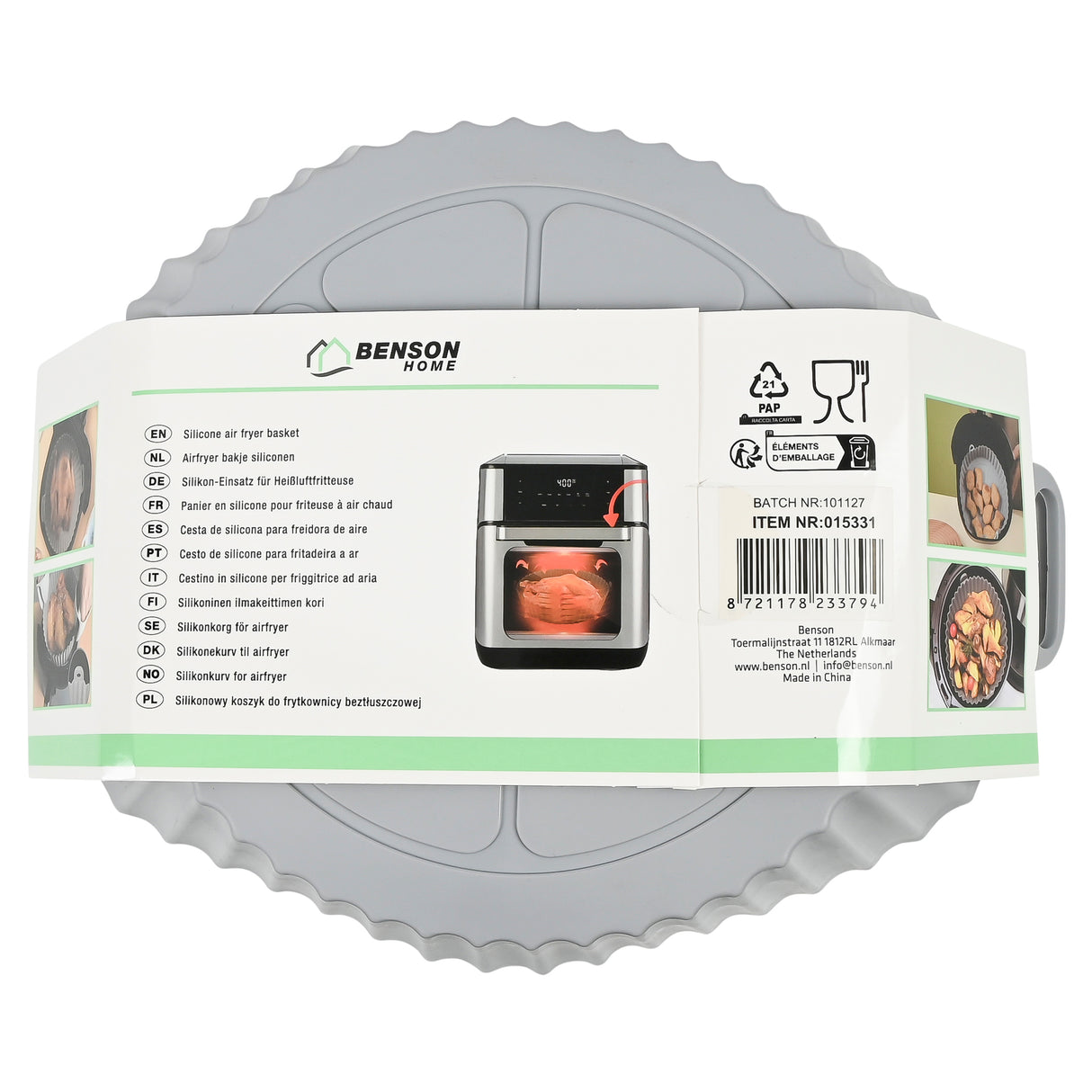Airfryer bakje siliconen rond ø 22,5 cm