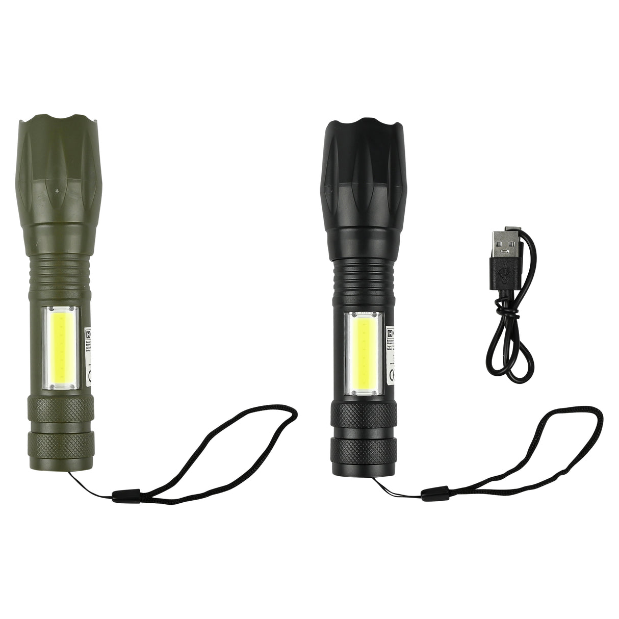 Flashlight 400 mAh rechargeable display