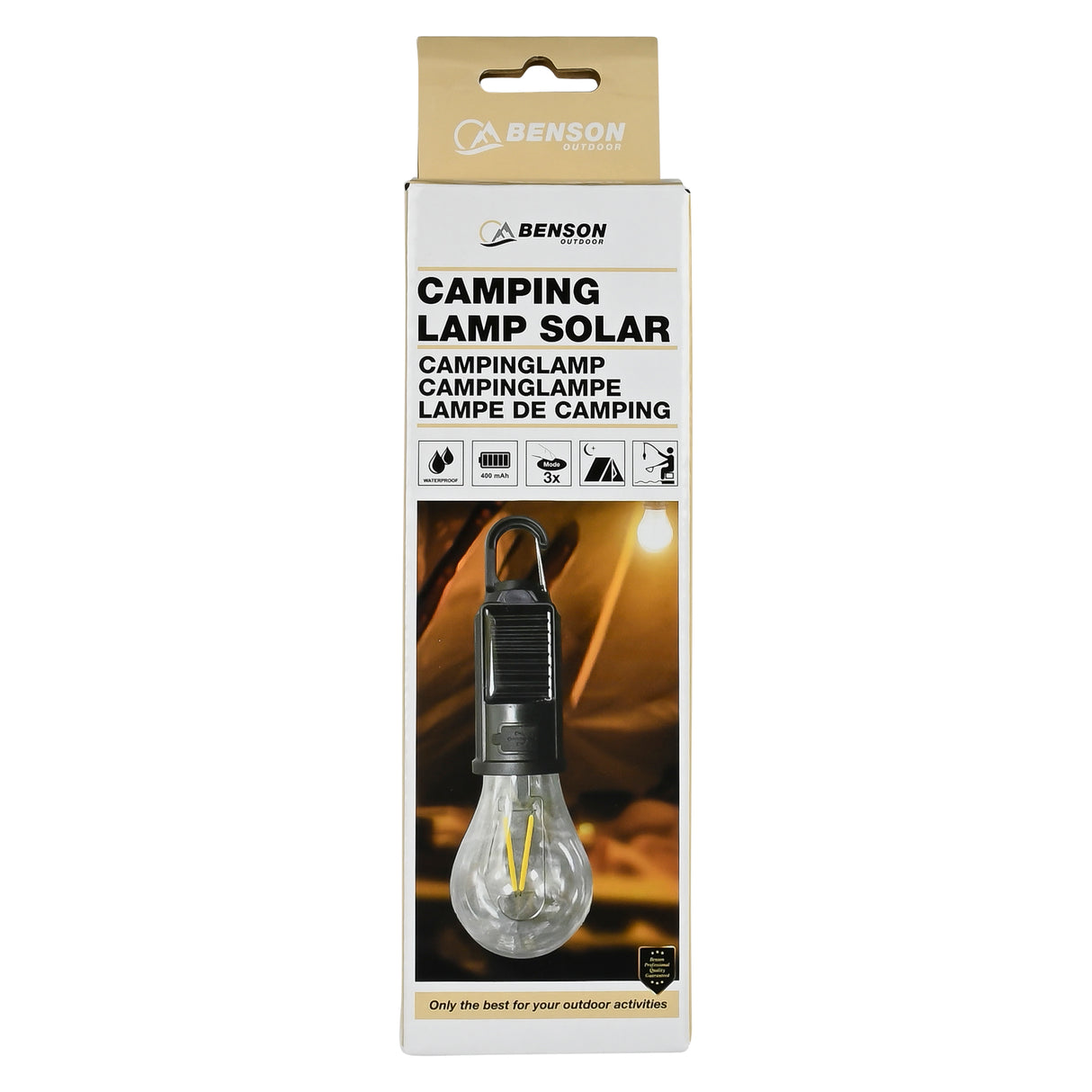 Campinglampe mit Solarkarabiner