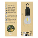 Round camping lamp with rechargeable carabiner