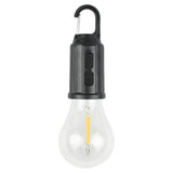 Round camping lamp with rechargeable carabiner