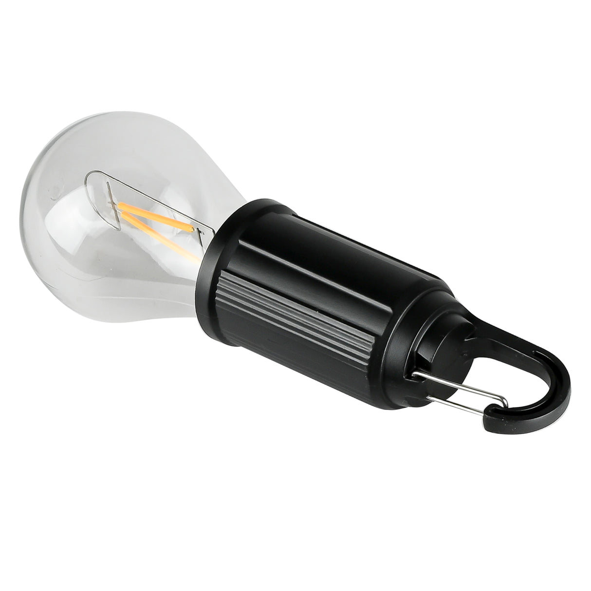 Round camping lamp with rechargeable carabiner