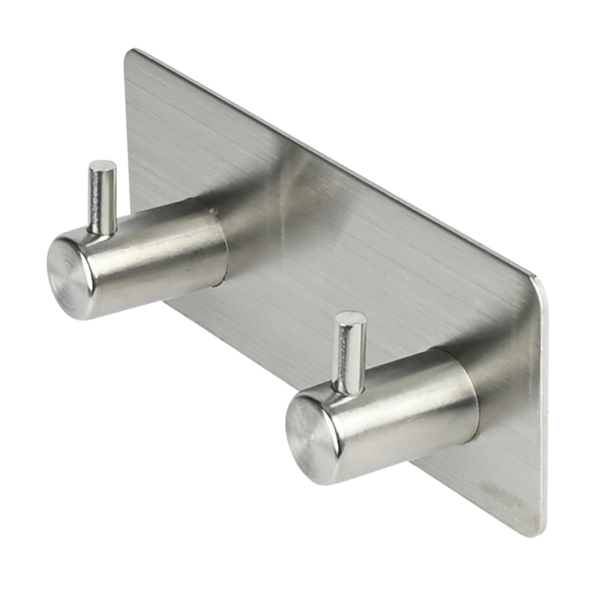 Hook double metal self-adhesive silver
