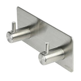 Hook double metal self-adhesive silver