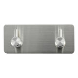 Hook double metal self-adhesive silver