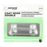 Hook double metal self-adhesive silver