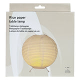 Tischlampe aus Reispapier, rund, batteriebetrieben