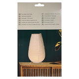 Tischlampe aus Reispapier, oval, Batterie