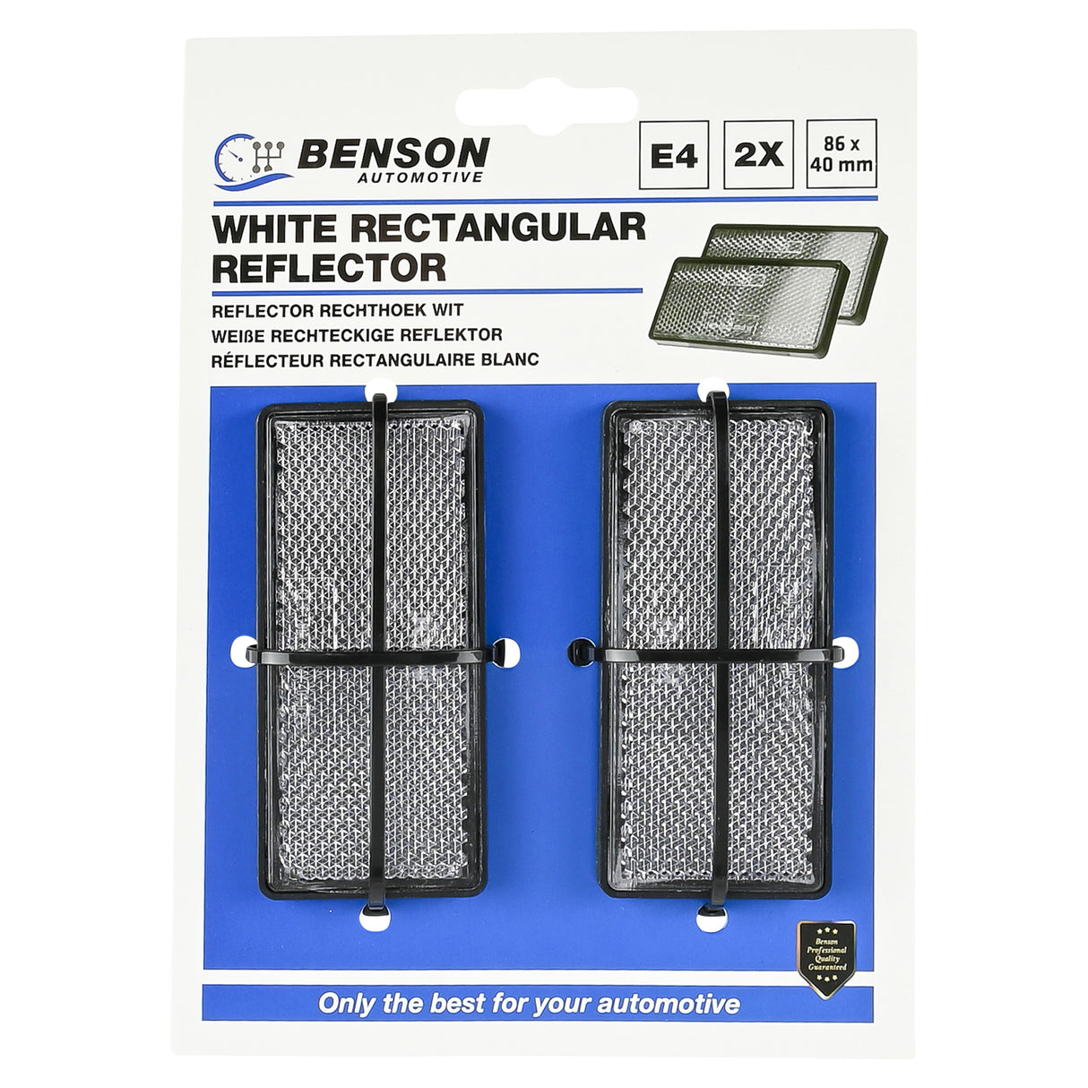 Reflector rechthoek wit 86 x 40 mm 2 dlg E4