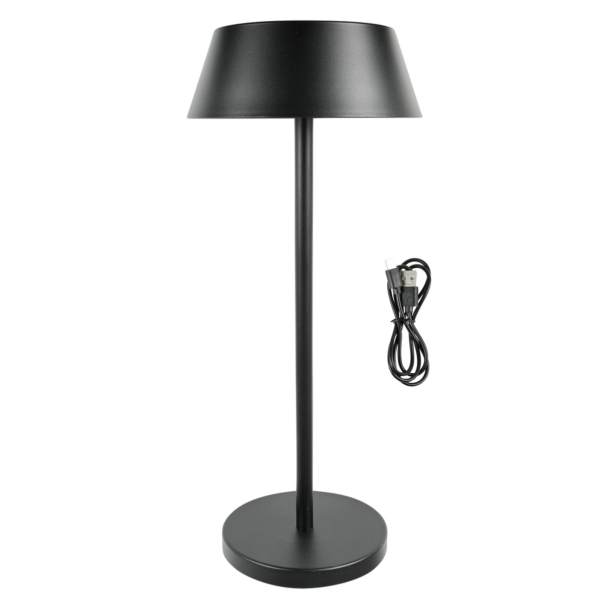 Solar table lamp metal black