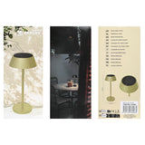 Solar-Tischlampe aus Metall in Beige