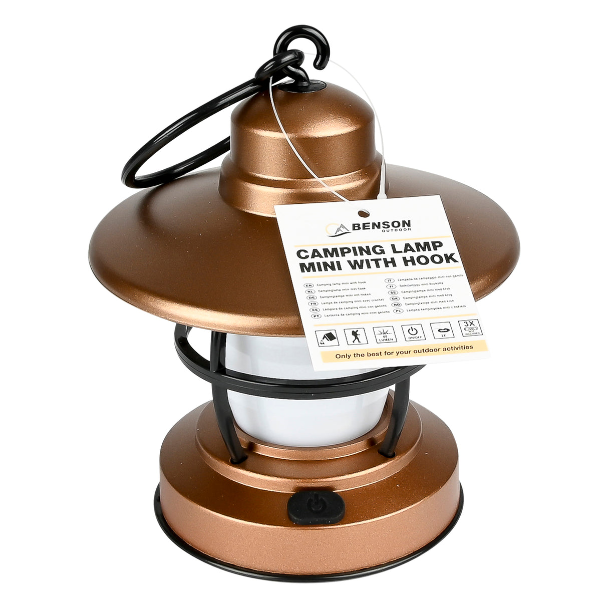 Campinglampe Mini mit Hakenkupferdisplay