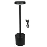 Tischlampe aus Metall, dimmbar, wiederaufladbar, schwarz