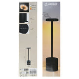 Tischlampe aus Metall, dimmbar, wiederaufladbar, schwarz