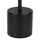 Tischlampe aus Metall, dimmbar, wiederaufladbar, schwarz