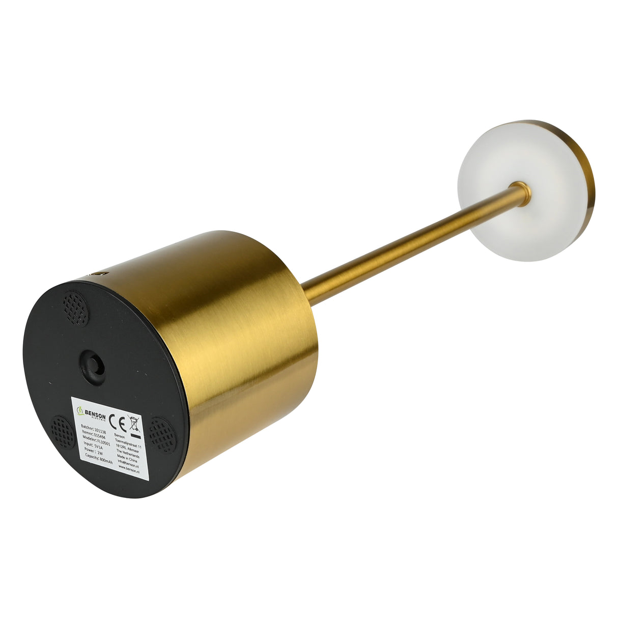 Lampe de table métal dimmable rechargeable or