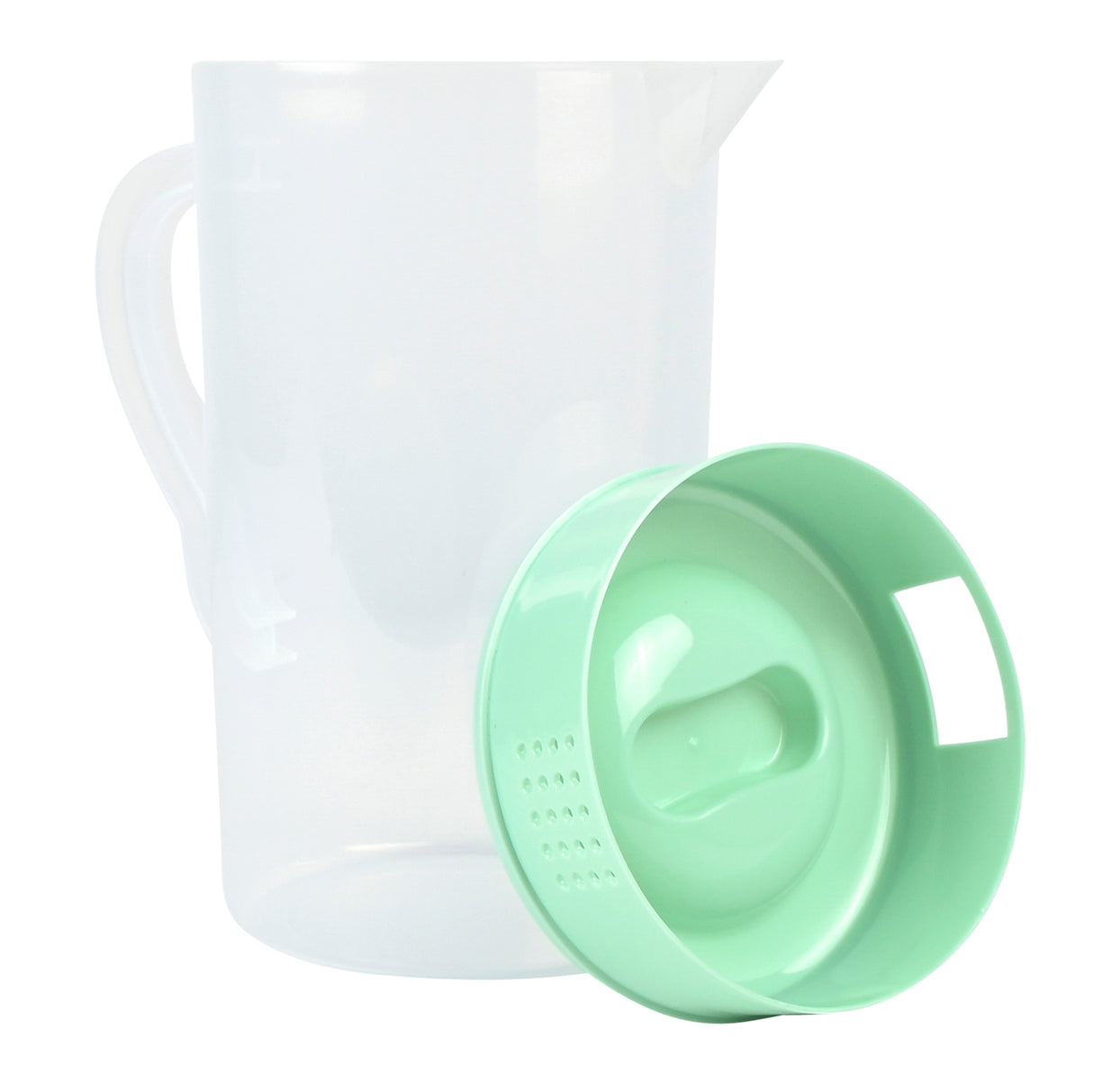 Pichet avec couvercle 2 litres + 4 tasses transparent