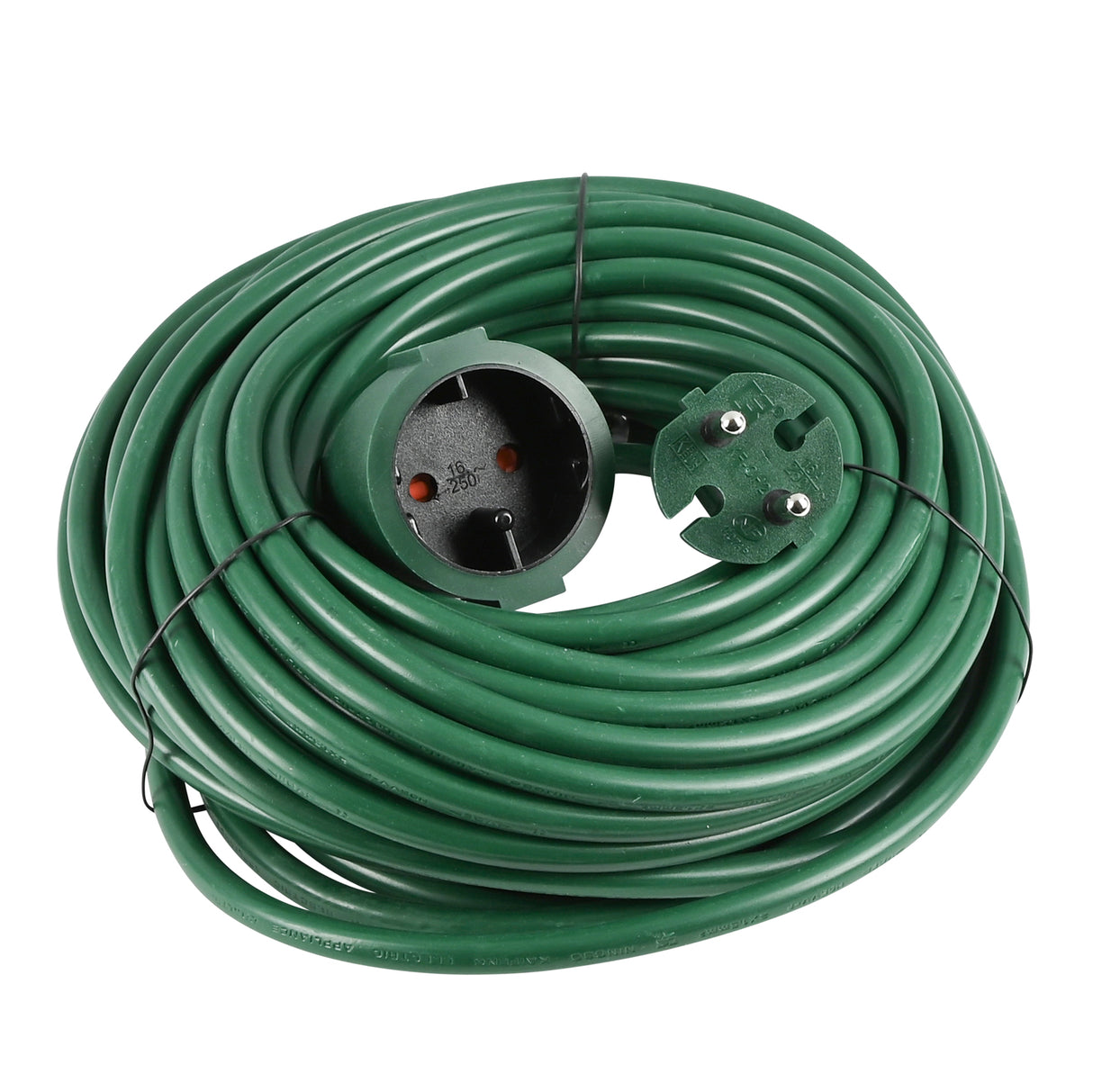 Verlengsnoer 2X1.5 niet geaard 20 mtr groen