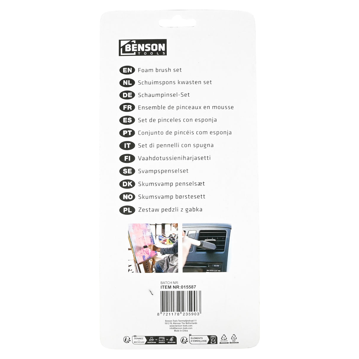 Schaumstoff-Schwammbürsten-Set 3-tlg