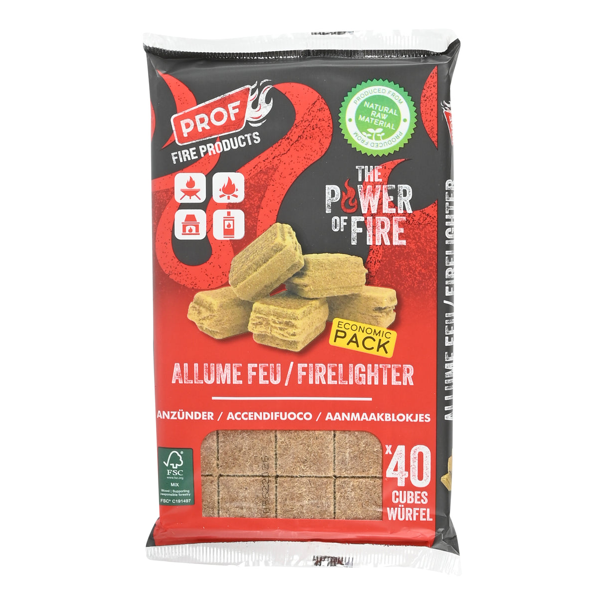 Allume-feu en bois 40 pcs