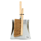 Galvanized dustpan with wooden handle + coconut dustpan