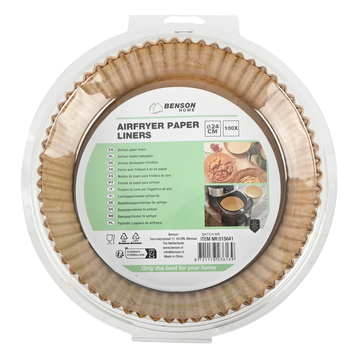 Airfryer-Behälter mit Backpapier rund ø 20 cm 100 Stk
