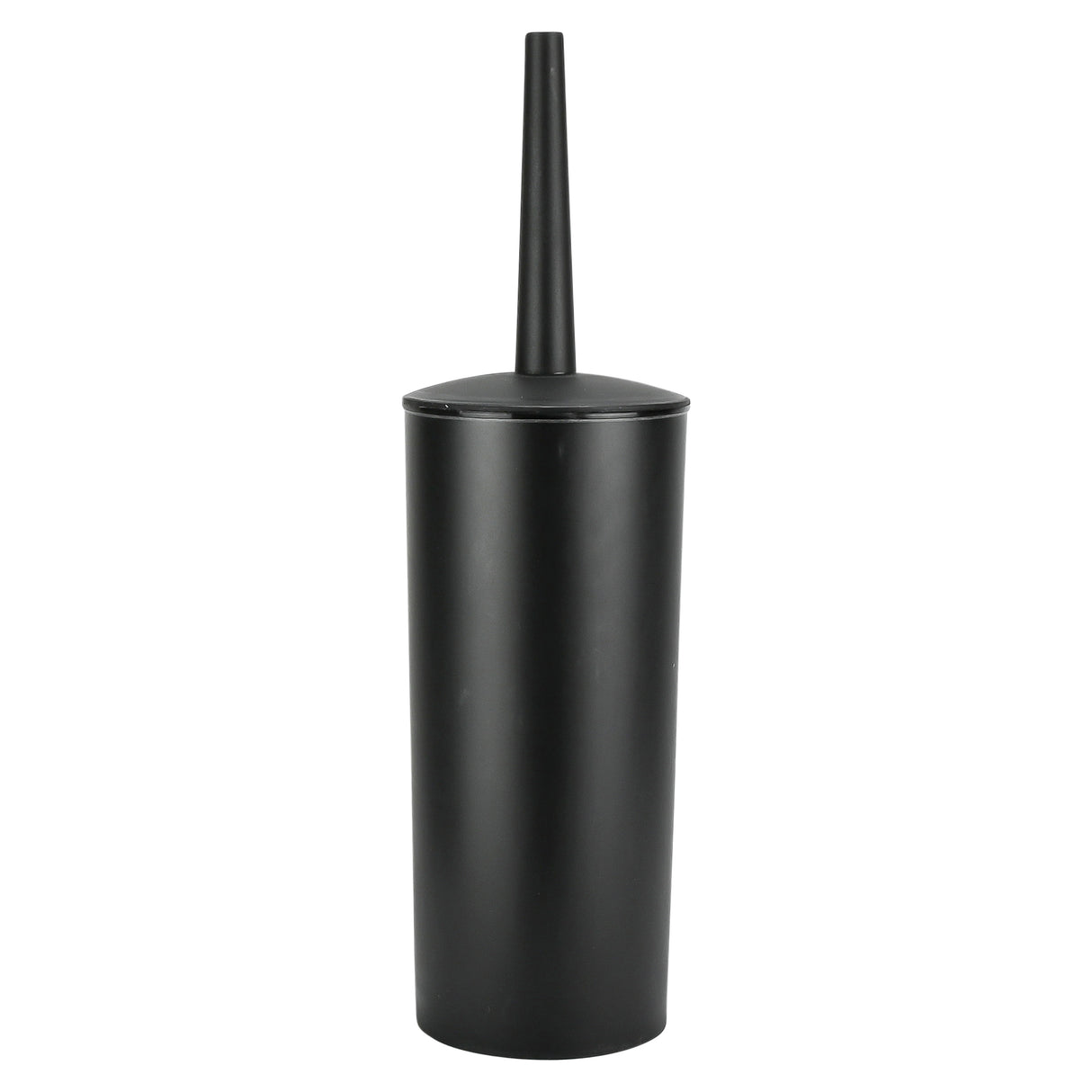Toilet brush + holder black round high