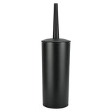 Toilet brush + holder black round high