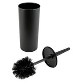 Toilet brush + holder black round high