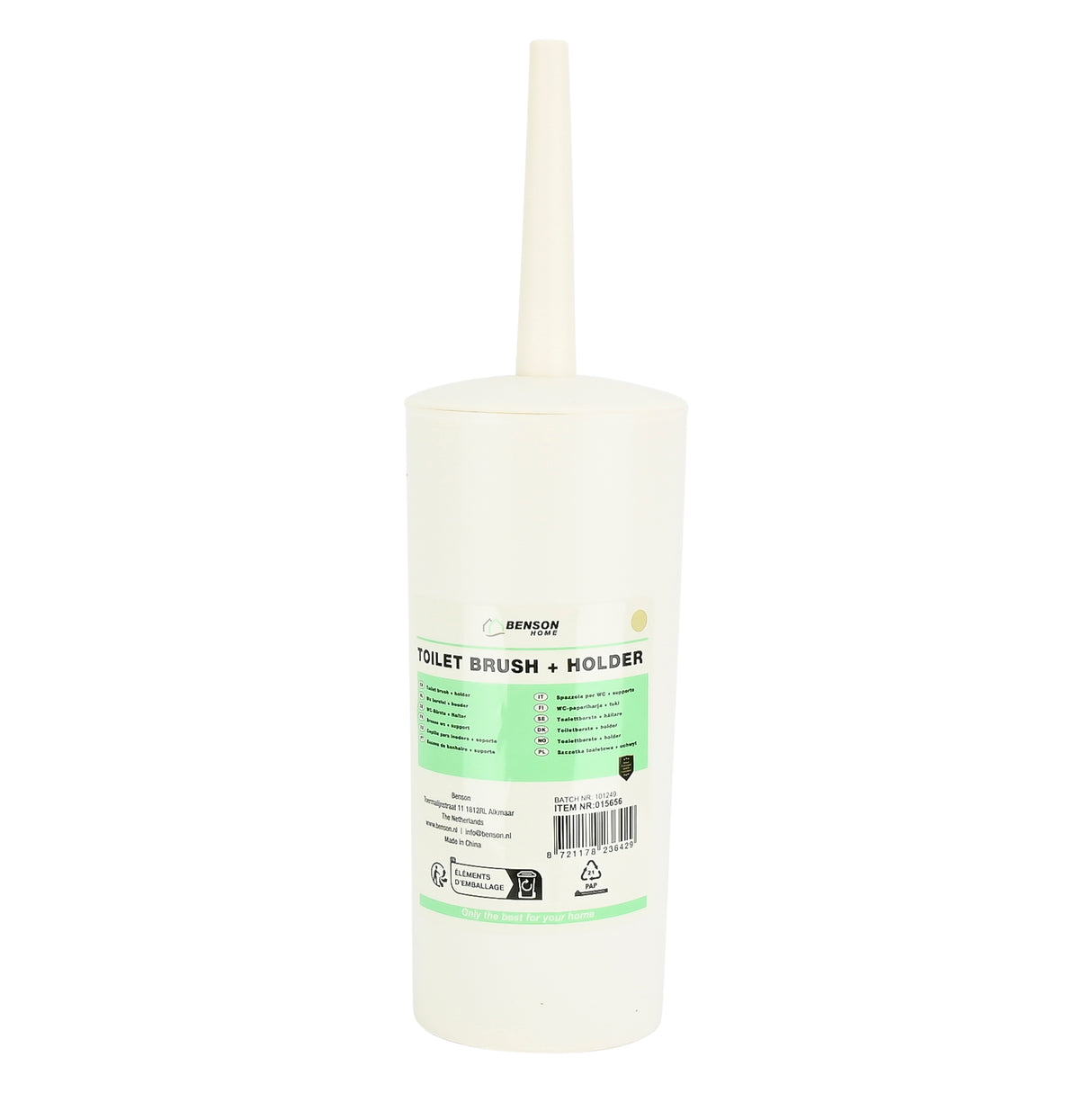 Toilettenbürste + Halter beige rund hoch