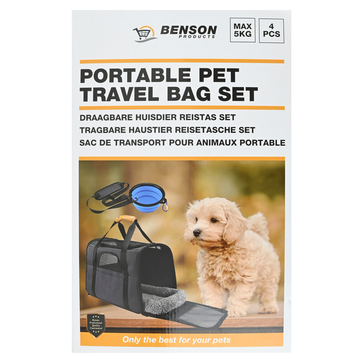 Ensemble de sacs de voyage portables pour animaux de compagnie, 4 pièces