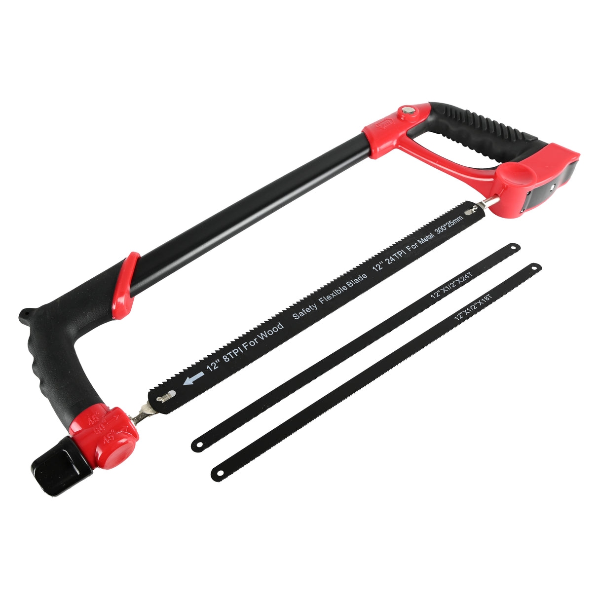 Bow saw 300 mm + 3 saw blades wood/metal/plastic