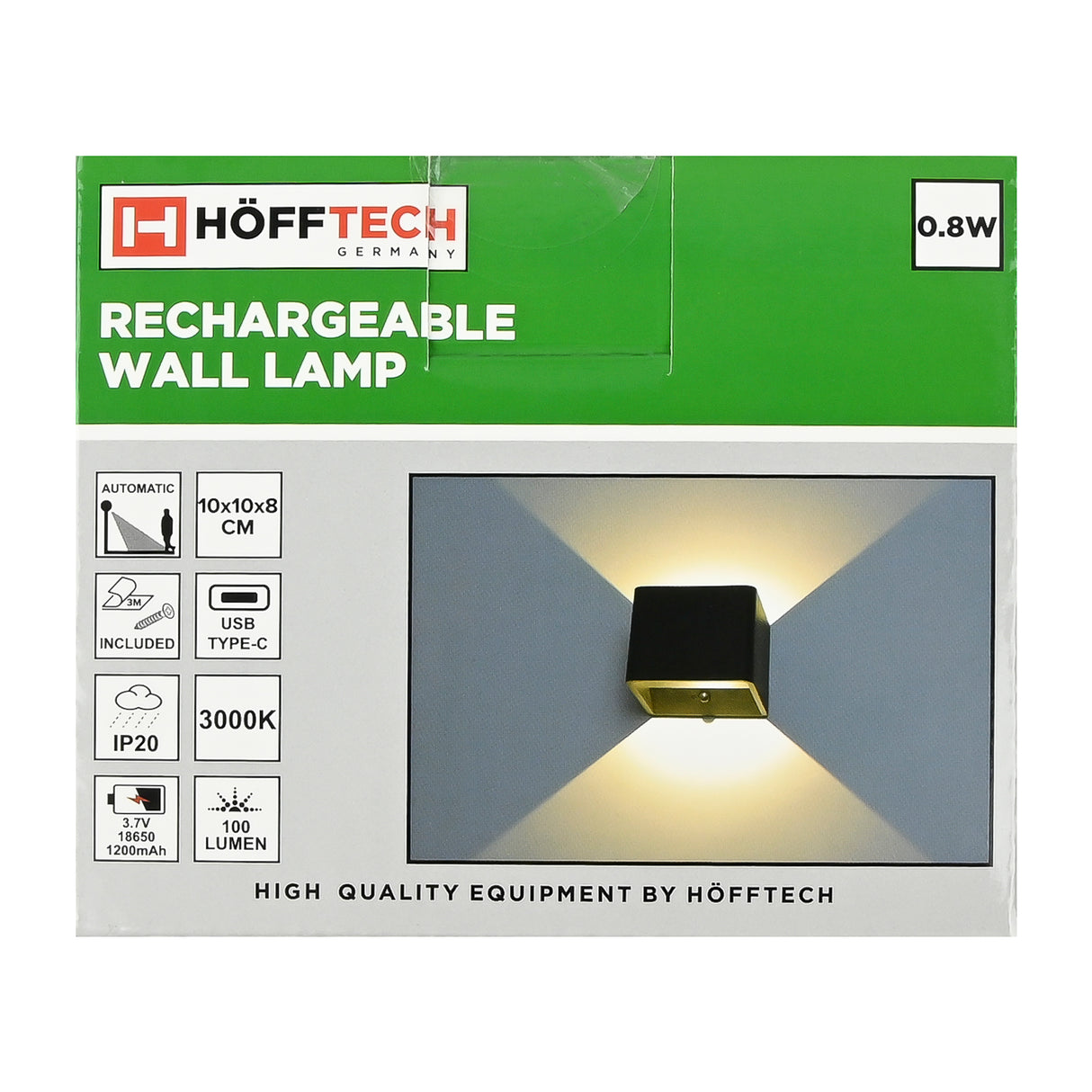Wiederaufladbare Wandleuchte