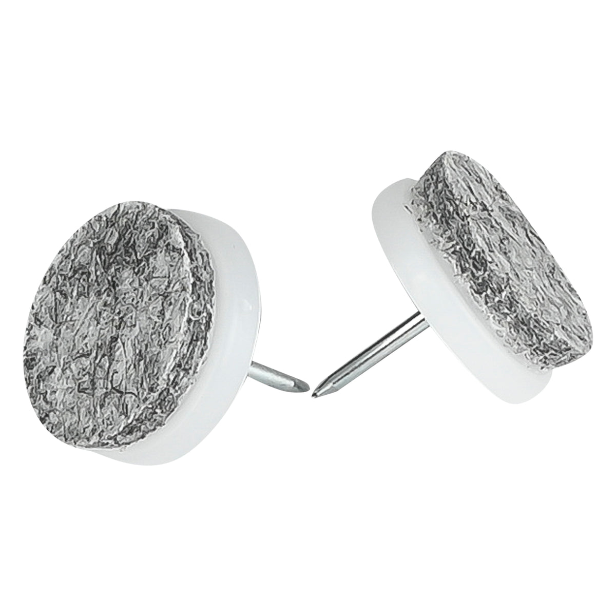 Antikrasvilt met nagel 8 dlg 24 mm wit/ grijs