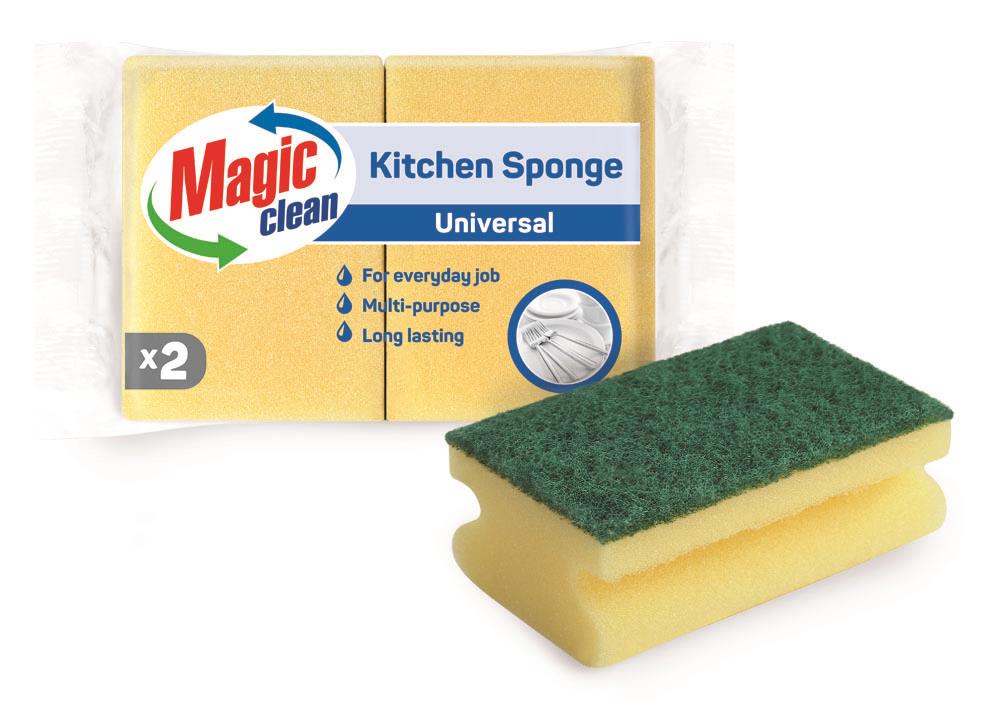 Magic Clean Schuurspons met grip 2 dlg