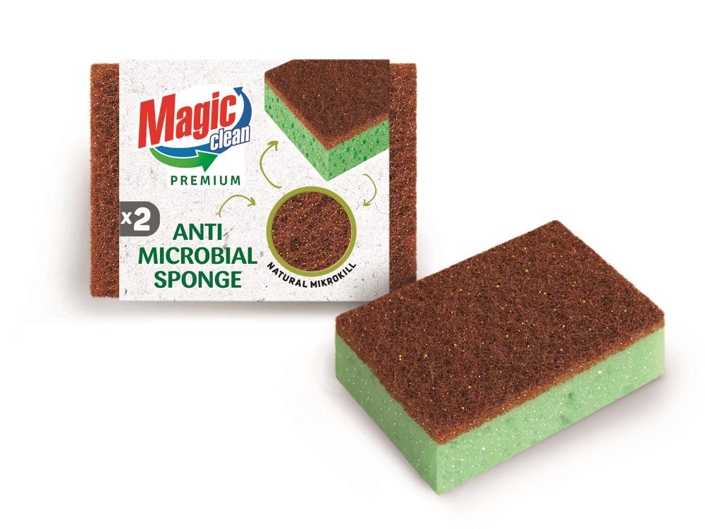 Magic Clean Premium Schuurspons antimicrobieel 2 dlg