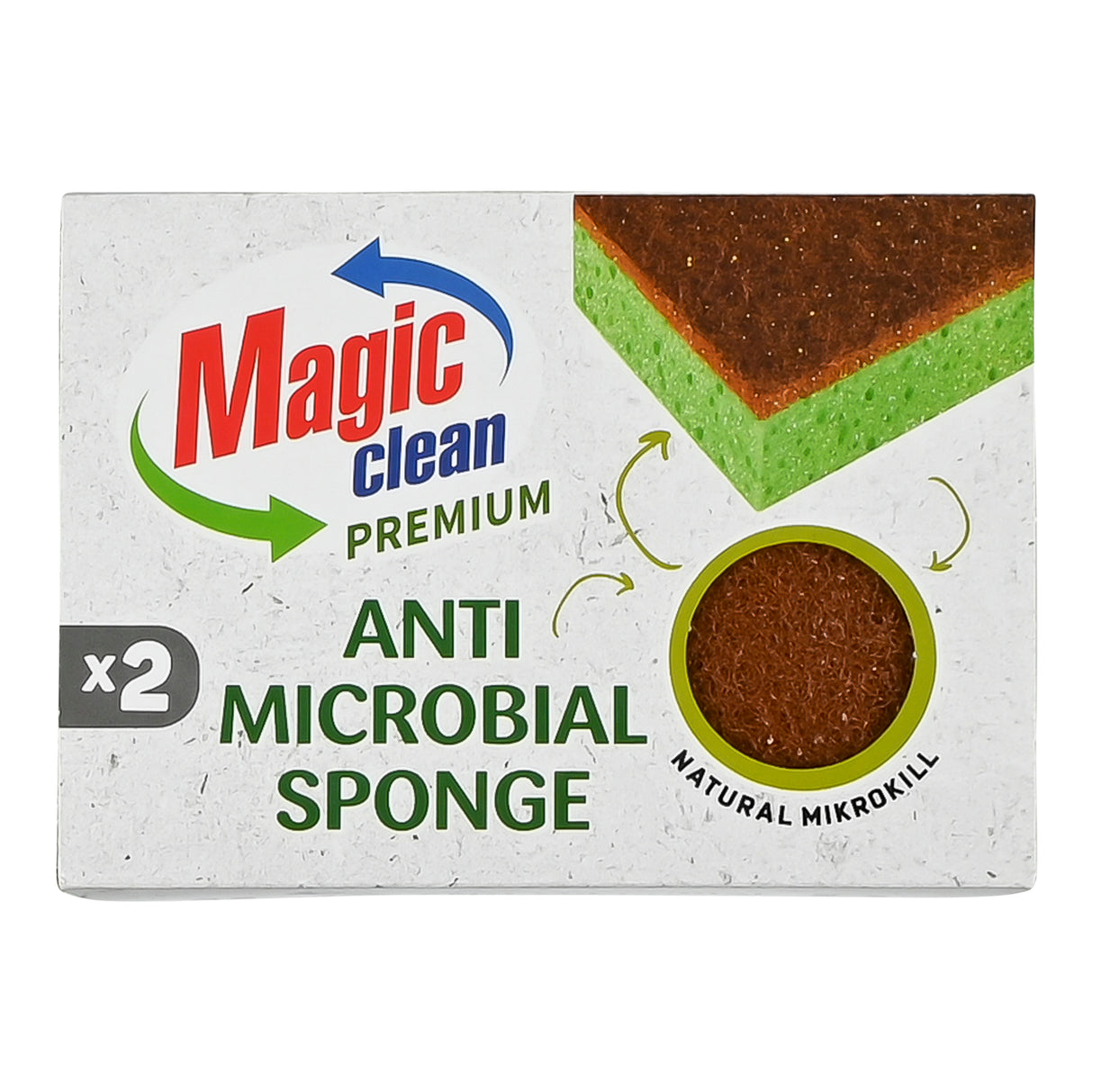 Magic Clean Premium Scouring Sponge antimicrobial 2 pcs