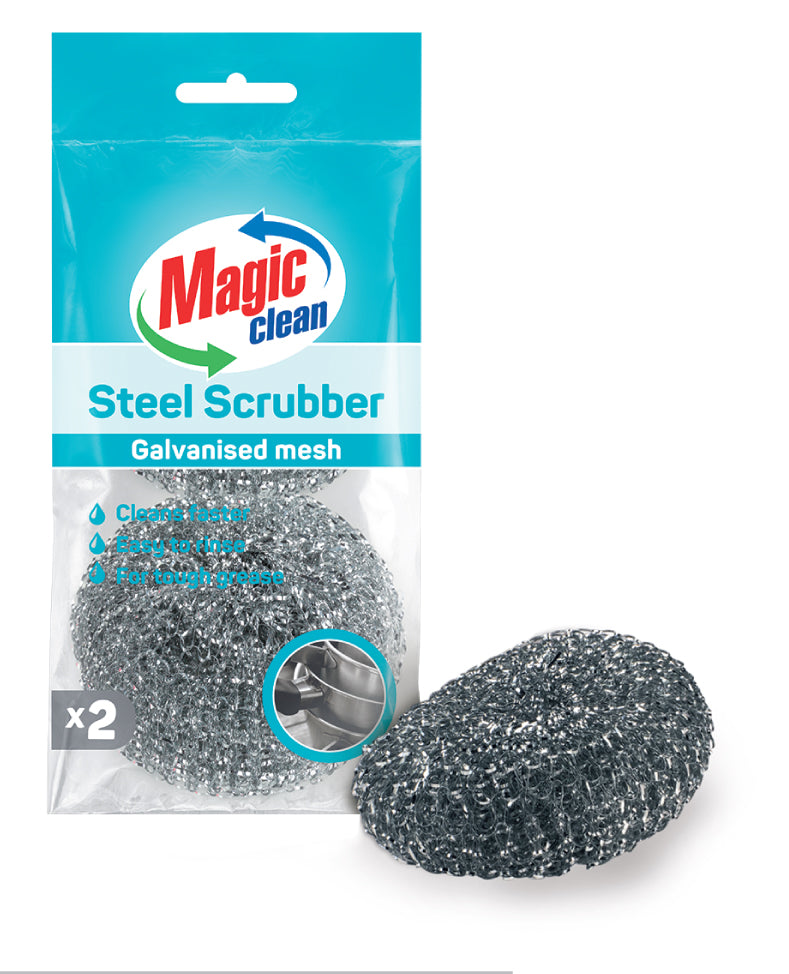Magic Clean Staalspons gegalvaniseerd 2 dlg