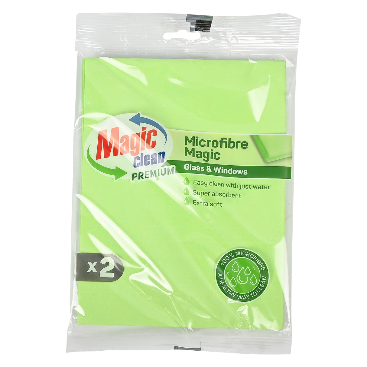 Magic Clean Premium Reinigungstuch Glas und Fenster Vlies 30x40cm 2 Stk