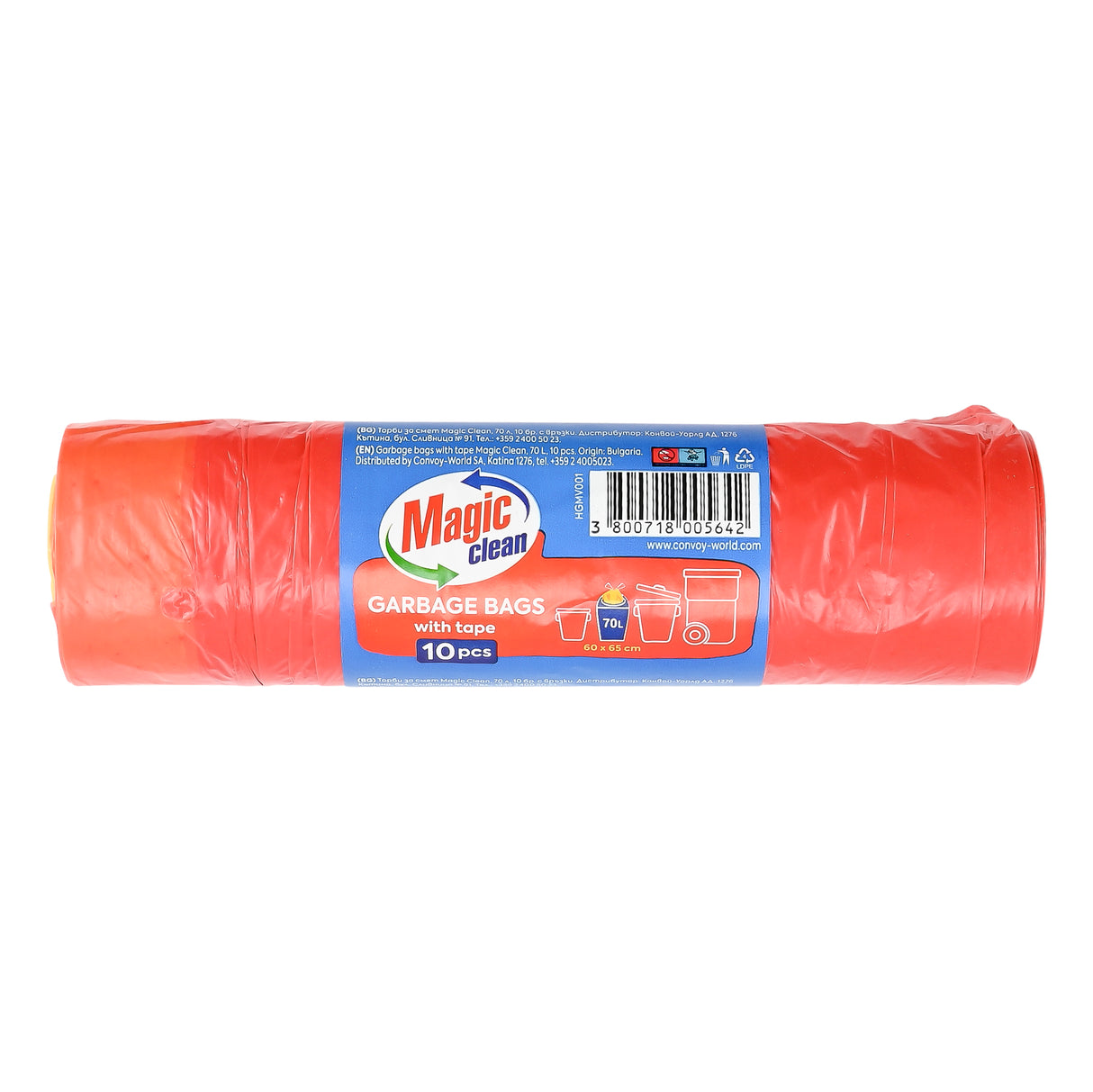 Magic Clean Garbage Bags with Drawstring 70 L 10 pcs